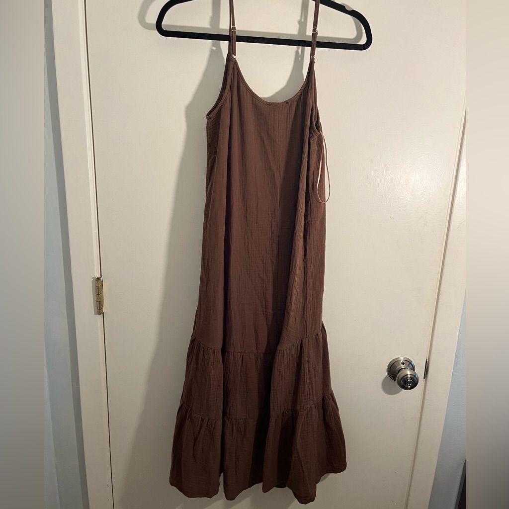 Nwt Anthropologie Drew Brown Midi Maxi Dress Tank Sleevless Small